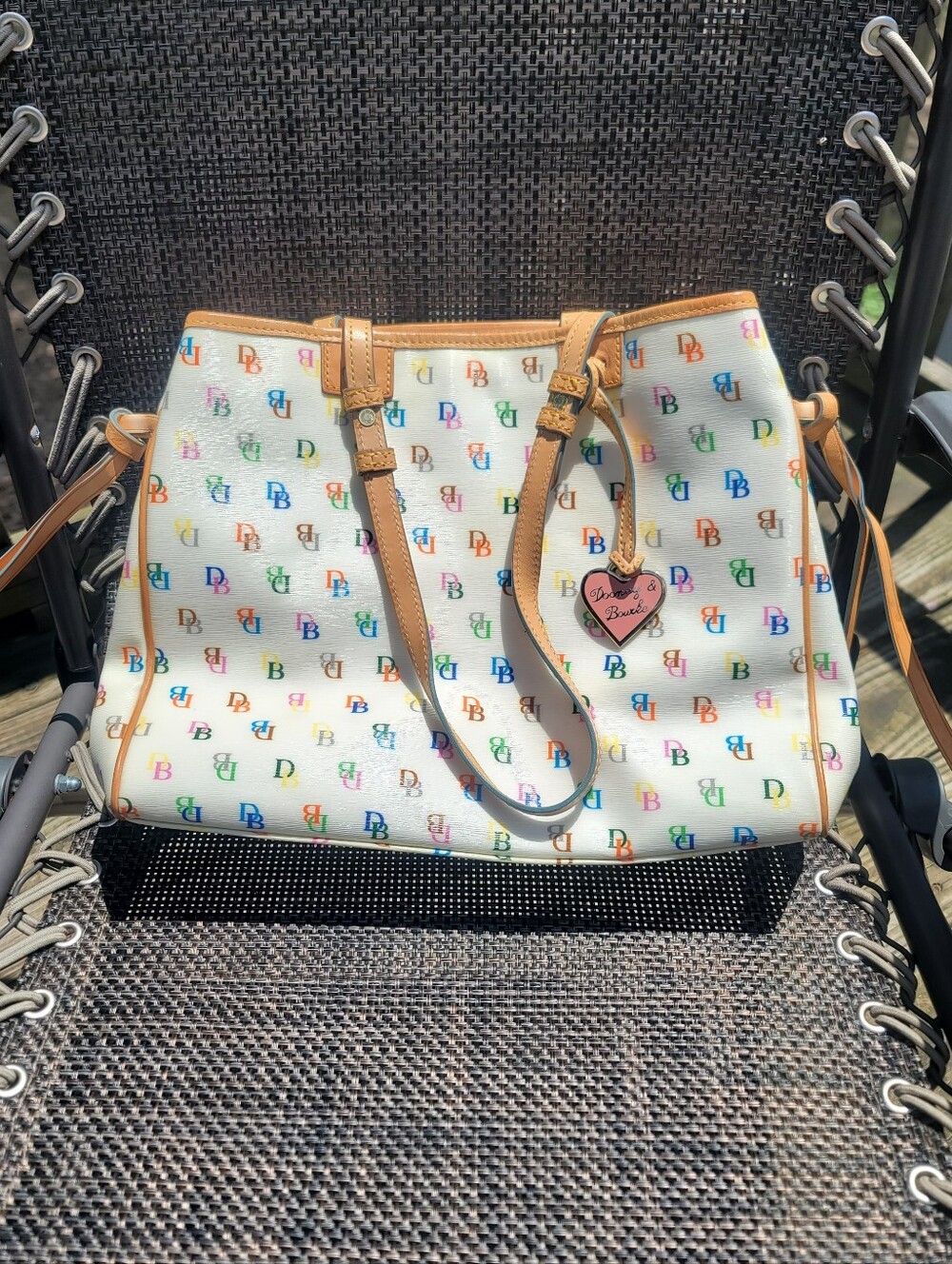 Dooney & Bourke 2004 White Rainbow Monogram Bag